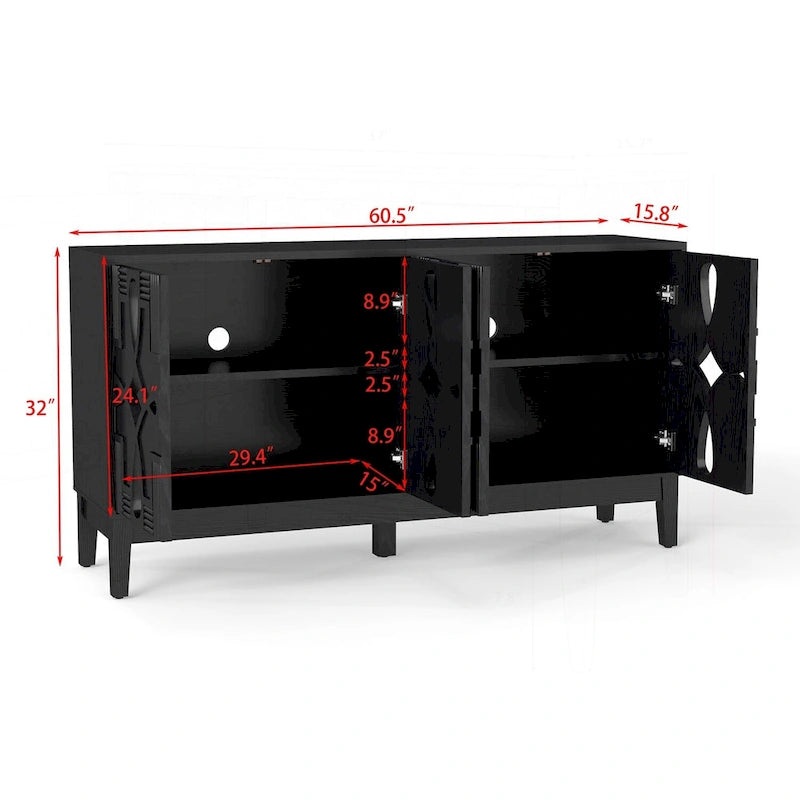Meuble de rangement polyvalent de style moderne du milieu du siècle pour différentes pièces