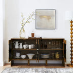 Meuble de rangement polyvalent de style moderne du milieu du siècle avec étagères réglables