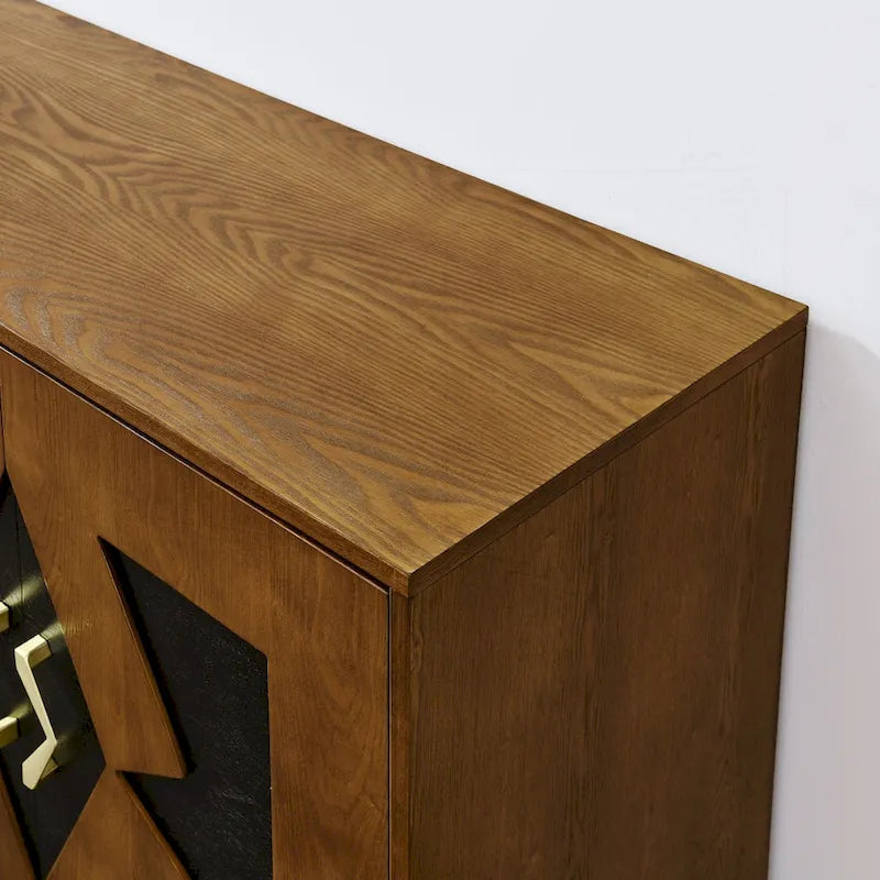 Meuble de rangement polyvalent de style moderne du milieu du siècle avec étagères réglables