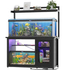 Support robuste pour aquarium avec meuble réversible, pour aquarium de 55 à 75 gallons, avec prises électriques et éclairage LED.