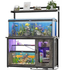 Support robuste pour aquarium avec meuble réversible, pour aquarium de 55 à 75 gallons, avec prises électriques et éclairage LED.