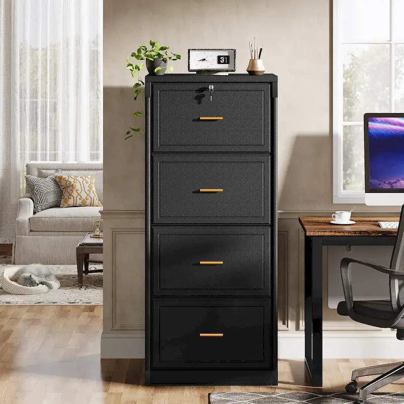 Classeur à 4 tiroirs avec serrure pour dossiers de format A4/Lettre/Légal