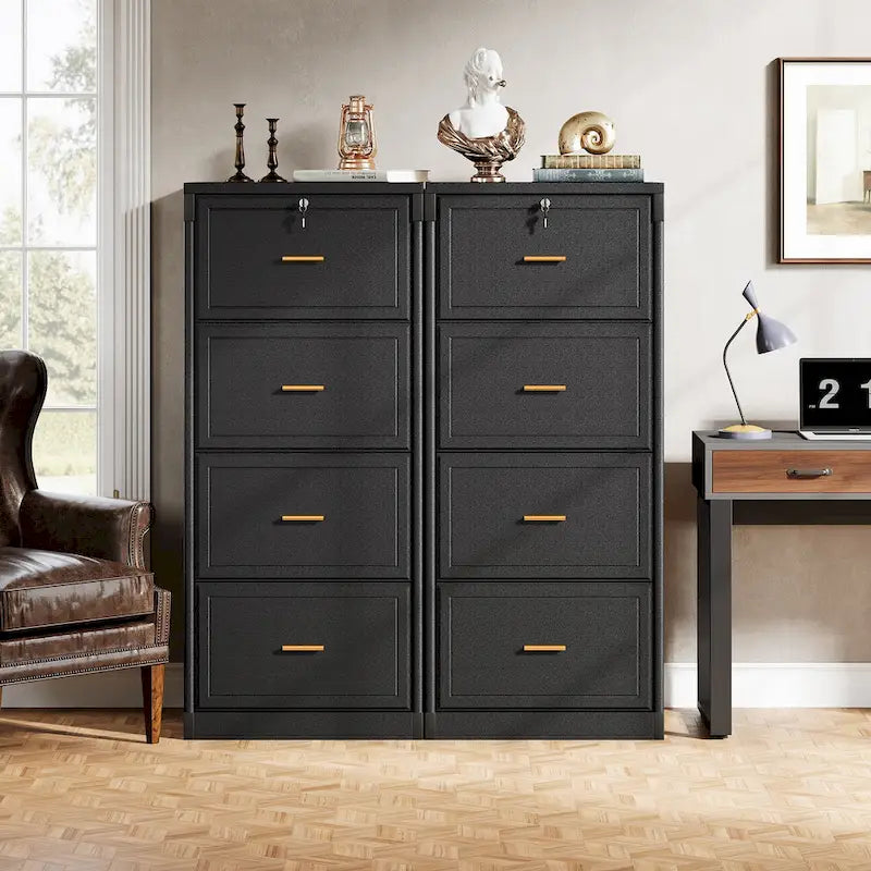 Classeur à 4 tiroirs avec serrure pour dossiers de format A4/Lettre/Légal