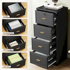 Classeur à 4 tiroirs avec serrure pour dossiers de format A4/Lettre/Légal