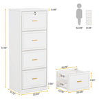 Classeur à 4 tiroirs avec serrure pour dossiers de format A4/Lettre/Légal