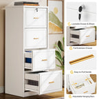 Classeur à 4 tiroirs avec serrure pour dossiers de format A4/Lettre/Légal