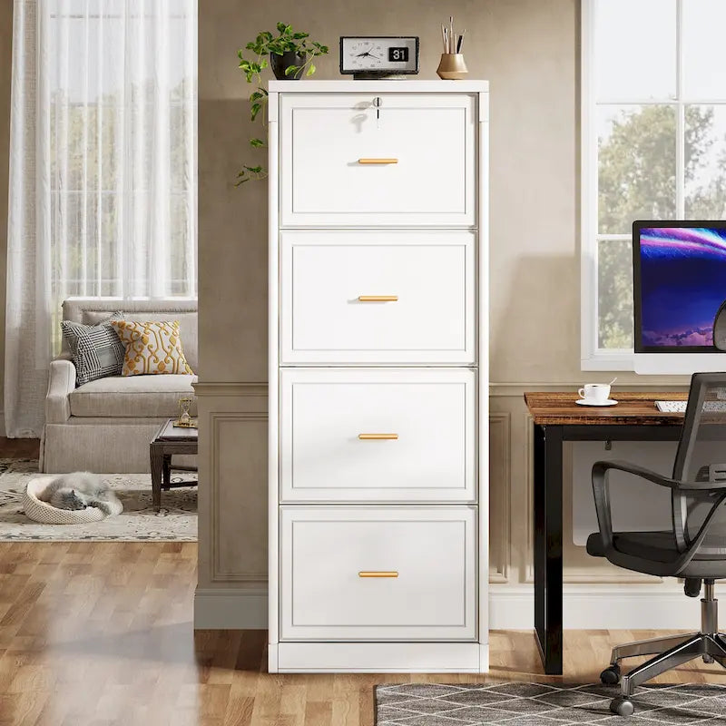 Classeur à 4 tiroirs avec serrure pour dossiers de format A4/Lettre/Légal