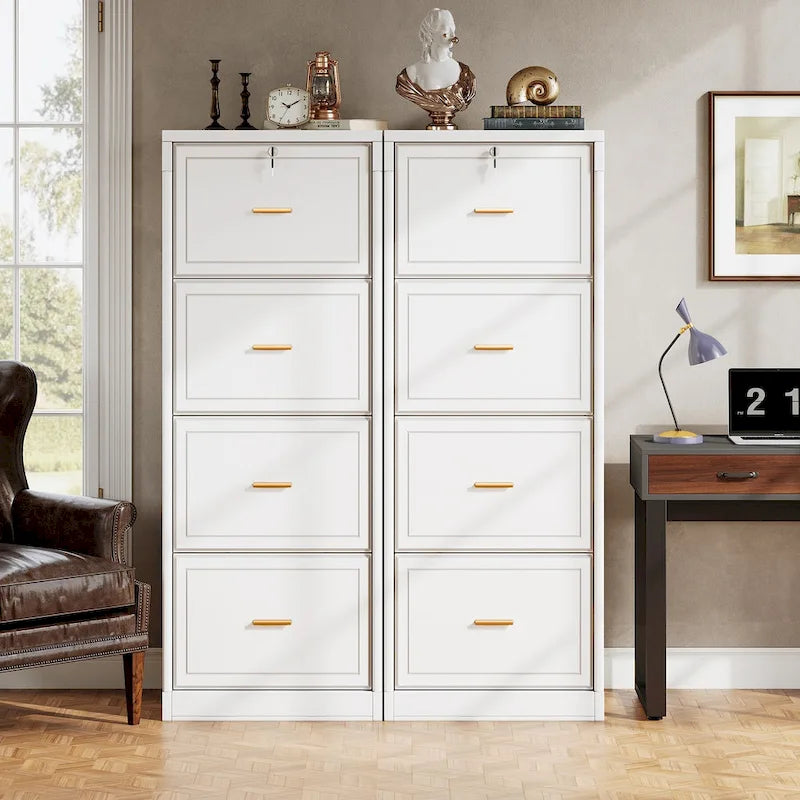 Classeur à 4 tiroirs avec serrure pour dossiers de format A4/Lettre/Légal