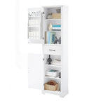 Meuble de salle de bain autoportant polyvalent avec étagères réglables et multiples options de rangement