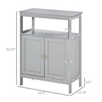 Meuble de rangement de salle de bain moderne autoportant, avec portes et étagère ouverte - 11,75 po P x 23,5 po L x 32,25 po H