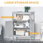 Meuble de rangement de salle de bain moderne autoportant, avec portes et étagère ouverte - 11,75 po P x 23,5 po L x 32,25 po H