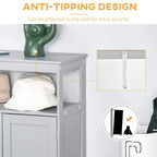 Meuble de rangement de salle de bain moderne autoportant, avec portes et étagère ouverte - 11,75 po P x 23,5 po L x 32,25 po H