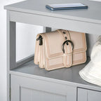 Meuble de rangement de salle de bain moderne autoportant, avec portes et étagère ouverte - 11,75 po P x 23,5 po L x 32,25 po H