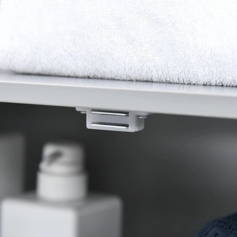 Meuble de rangement de salle de bain moderne autoportant, avec portes et étagère ouverte - 11,75 po P x 23,5 po L x 32,25 po H
