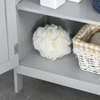 Meuble de rangement de salle de bain moderne autoportant, avec portes et étagère ouverte - 11,75 po P x 23,5 po L x 32,25 po H