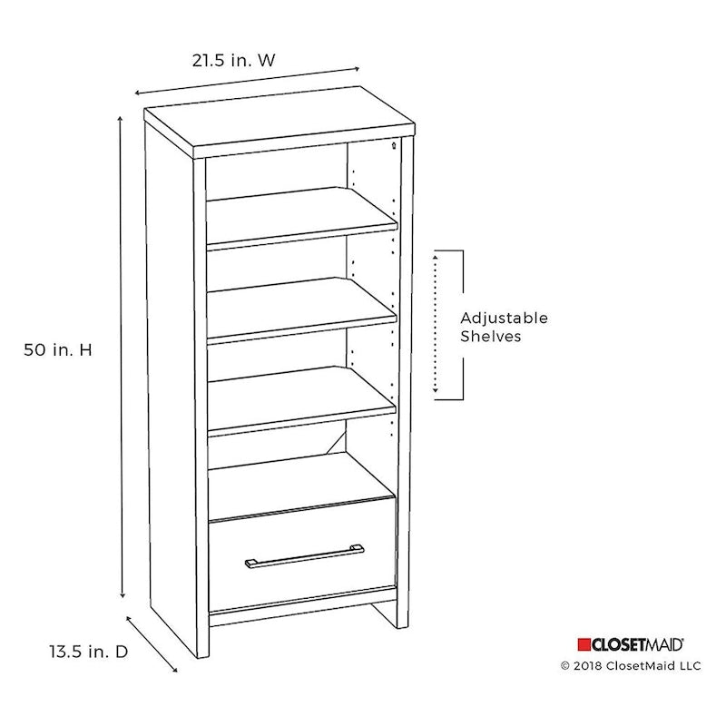 Bibliothèque tour de rangement décorative ClosetMaid 165100 avec tiroir, blanche (lot de 2)
