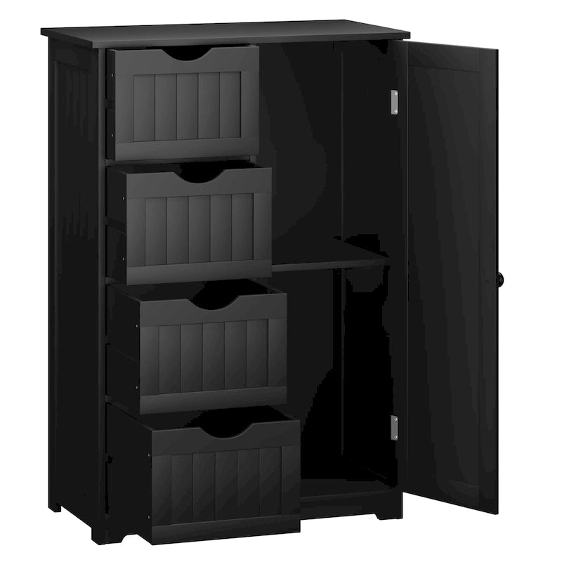 Armoire de rangement au sol Gymax avec 4 tiroirs réglables - Voir les détails