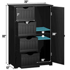 Armoire de rangement au sol Gymax avec 4 tiroirs réglables - Voir les détails