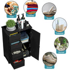 Armoire de rangement au sol Gymax avec 4 tiroirs réglables - Voir les détails