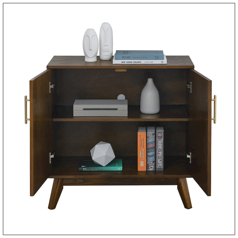 Buffet cannelé de style moderne du milieu du siècle avec étagères réglables