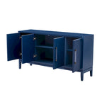 Buffet de cuisine en bois à 4 portes avec portes brossées et poignées en acrylique.