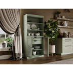 Armoire de rangement Palace Imports 100 % bois massif avec portes en verre dépoli, 2 tiroirs et étagères réglables - 32 x 71,5