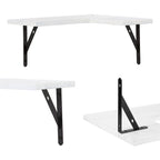 Ensemble de 2 étagères flottantes en bois, étagères murales pour salle de bain, chambre, salon et cuisine, 40 x 29 cm