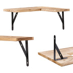 Ensemble de 2 étagères flottantes en bois, étagères murales pour salle de bain, chambre, salon et cuisine, 40 x 29 cm