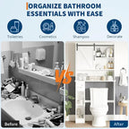 Armoire de rangement à poser au-dessus des toilettes avec porte coulissante, blanche