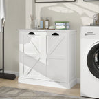 Armoire de tri du linge moderne avec deux compartiments et sacs en tissu amovibles