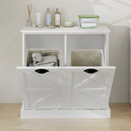 Armoire de tri du linge moderne avec deux compartiments et sacs en tissu amovibles