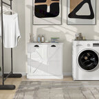 Armoire de tri du linge moderne avec deux compartiments et sacs en tissu amovibles