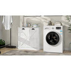 Armoire de tri du linge moderne avec deux compartiments et sacs en tissu amovibles