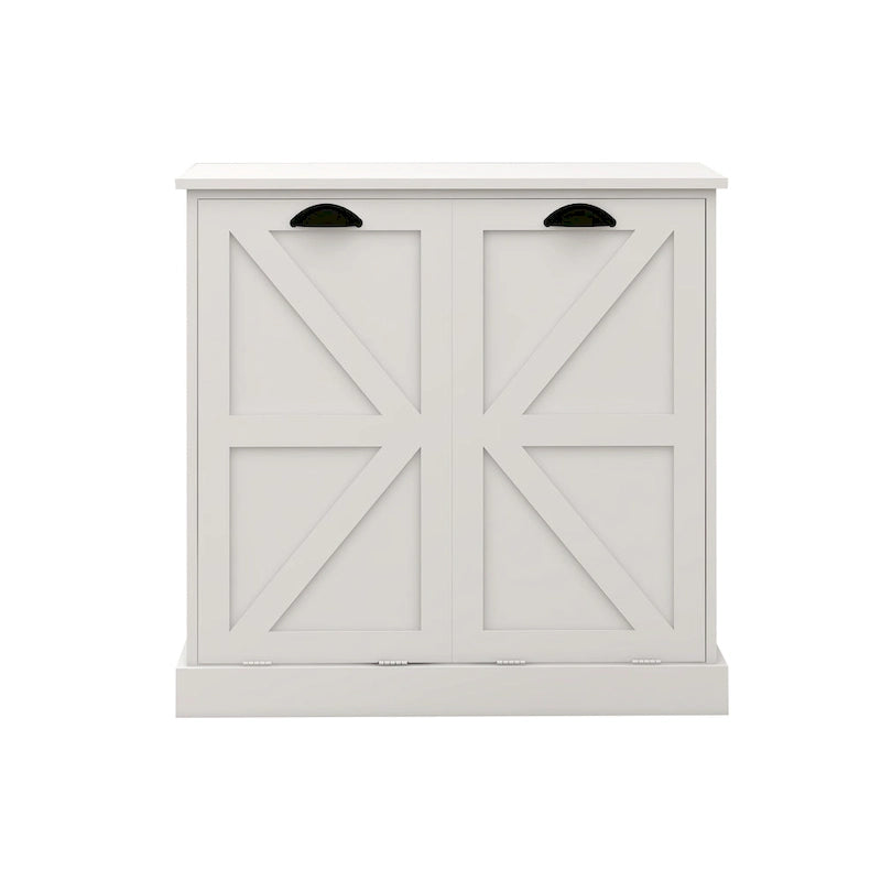 Armoire de tri du linge moderne avec deux compartiments et sacs en tissu amovibles