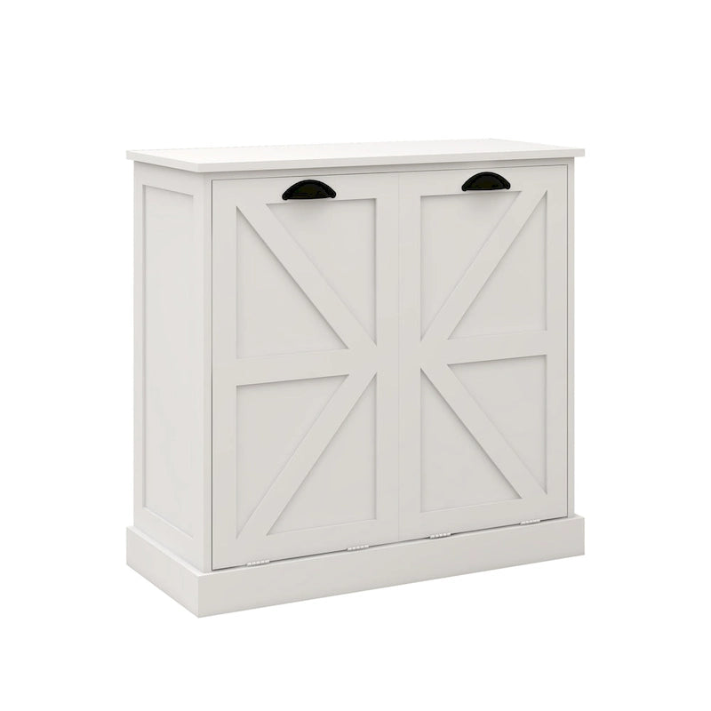 Armoire de tri du linge moderne avec deux compartiments et sacs en tissu amovibles