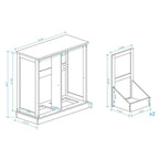 Armoire de tri du linge moderne avec deux compartiments et sacs en tissu amovibles