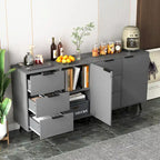 Meuble de rangement moderne avec 3 tiroirs et une étagère réglable pour salon, bureau à domicile, entrée.