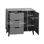 Meuble de rangement moderne avec 3 tiroirs et une étagère réglable pour salon, bureau à domicile, entrée.