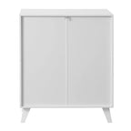 Meuble de rangement moderne avec 2 portes vitrées et étagère réglable pour salon