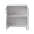Meuble de rangement moderne avec 2 portes vitrées et étagère réglable pour salon