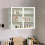 Meuble mural moderne avec portes vitrées et étagères de rangement pour entrée, salon, salle de bain