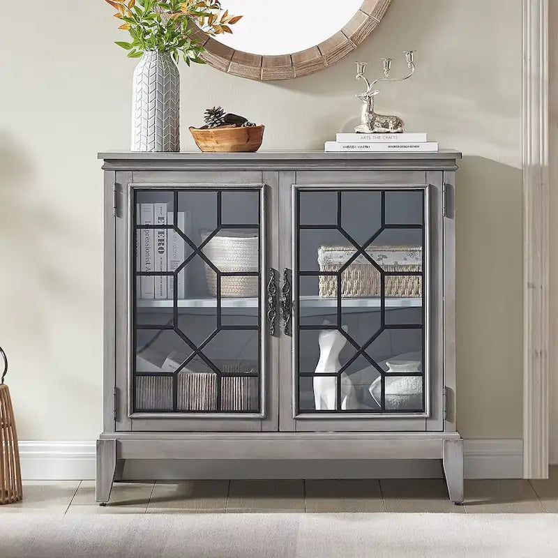 Sideboard & Buffets Cabinet, Accent Display Storage Distressed Console Cabinet for Entryway Living Room Bedroom Kitchen