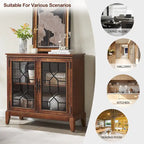Buffet et vaisselier, meuble console d'appoint au style vieilli pour entrée, salon, chambre ou cuisine