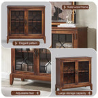 Buffet et vaisselier, meuble console d'appoint au style vieilli pour entrée, salon, chambre ou cuisine