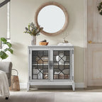Buffet et vaisselier, meuble console d'appoint au style vieilli pour entrée, salon, chambre ou cuisine