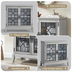 Buffet et vaisselier, meuble console d'appoint au style vieilli pour entrée, salon, chambre ou cuisine