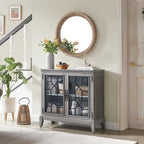 Buffet et vaisselier, meuble console d'appoint au style vieilli pour entrée, salon, chambre ou cuisine