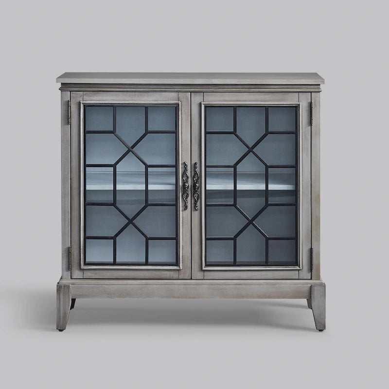 Buffet et vaisselier, meuble console d'appoint au style vieilli pour entrée, salon, chambre ou cuisine