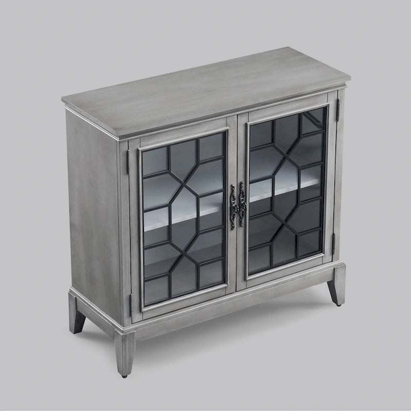 Buffet et vaisselier, meuble console d'appoint au style vieilli pour entrée, salon, chambre ou cuisine