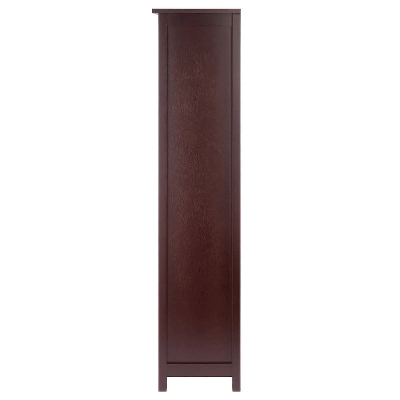 Étagère de rangement 5 pièces avec 4 paniers tressés pliables - 56 - Brun noyer
